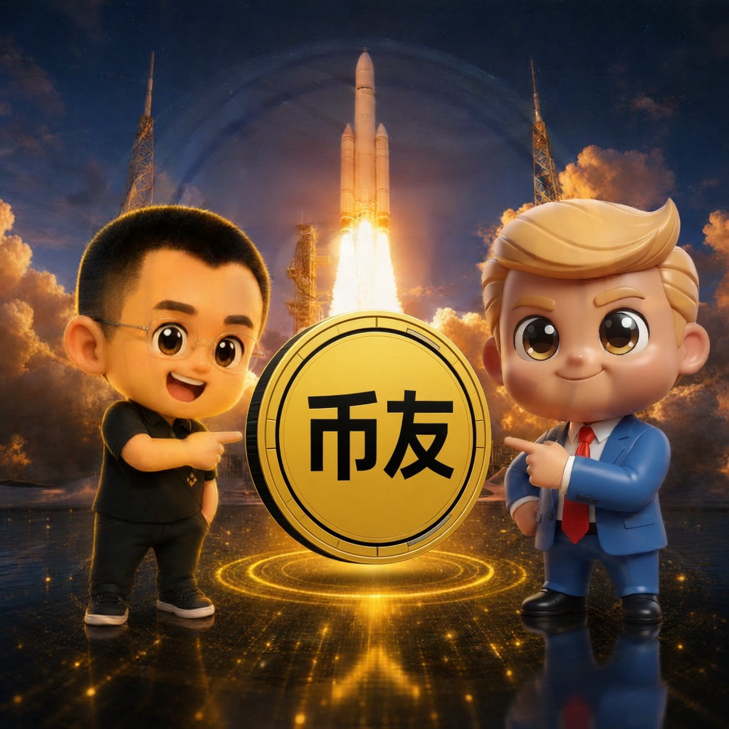 火箭升空前，币友与伙伴指向币友金币